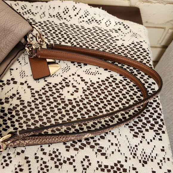 Coach Madison Phoebe Tan & Chalk Shoulder Bag Purse - Picture 8 of 15